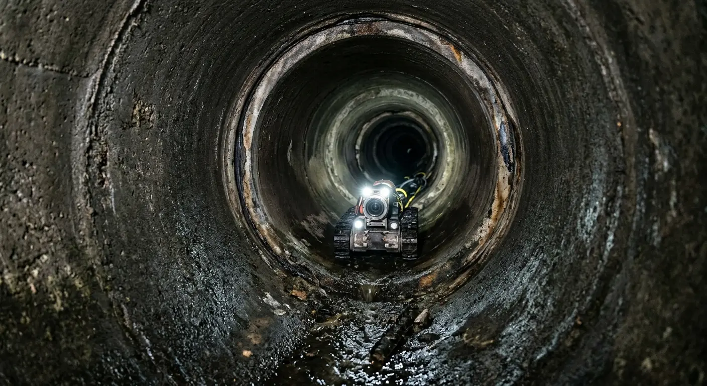 Robotic sewer camera inspecting pipe interior for Sewer Line Repair in Lenoir City